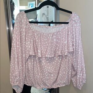 Amazon Light Pink Polka Dot Blouse